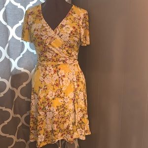 Flowery v neck dress